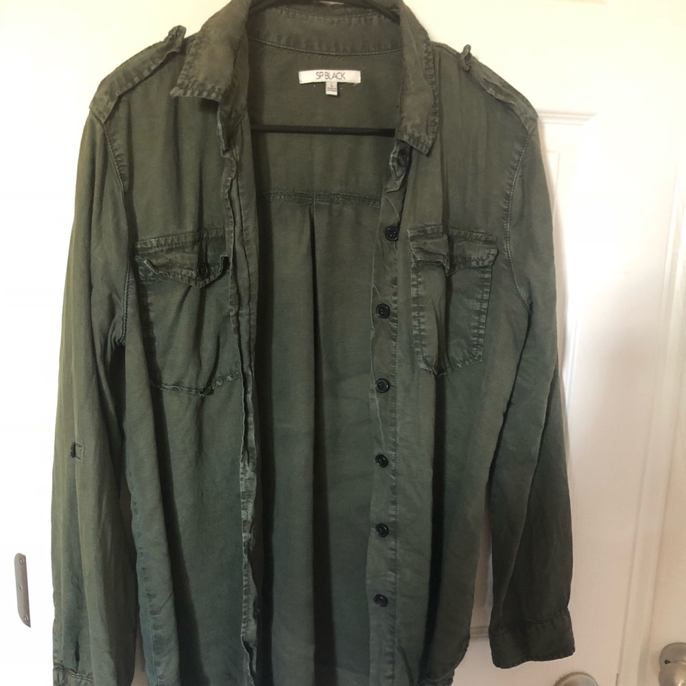 Army Green Button down